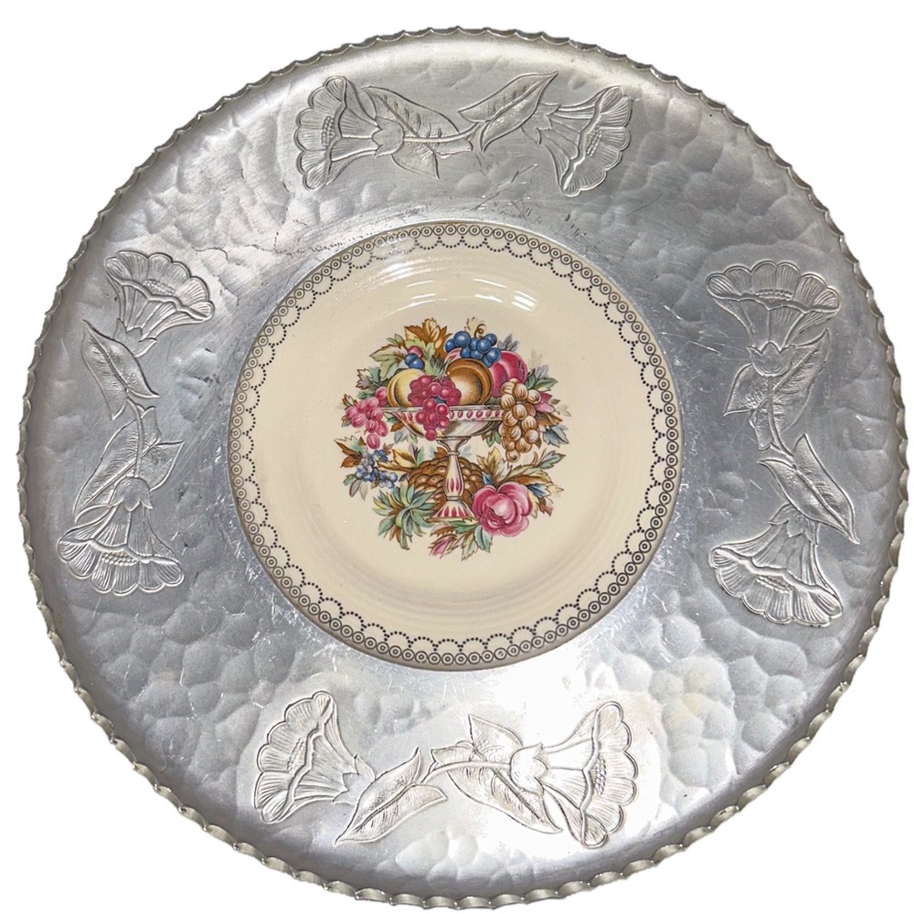 VTG Triumph Limoges "Imperial Victorian" 22K White Gold Embossed Aluminu…